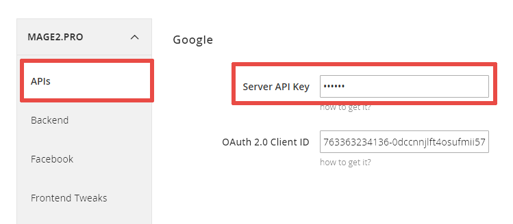 how to generate a server api key in the