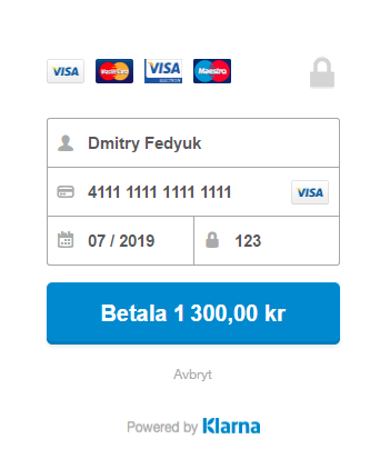 Klarna The Test Bank Card Magento 2