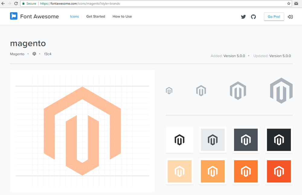 Biểu tượng Magento trong Font Awesome kể từ phiên bản 5 - Magento 2 với Font Awesome Pro 5: Với phiên bản mới nhất của Font Awesome Pro 5, Magento 2 đã được tích hợp để tạo ra những giao diện người dùng đẹp mắt. Với hơn 5.000 biểu tượng, trong đó bao gồm các biểu tượng đang hoạt động của Magento, bạn có thể phát triển các trang web Magento dễ dàng và nhanh chóng hơn bao giờ hết. Sử dụng Font Awesome Pro 5 để tạo ra những trang web Magento đẹp mắt và sực tích.