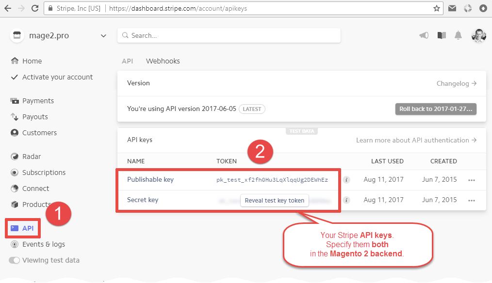  Stripe How To Get The API Keys Magento 2